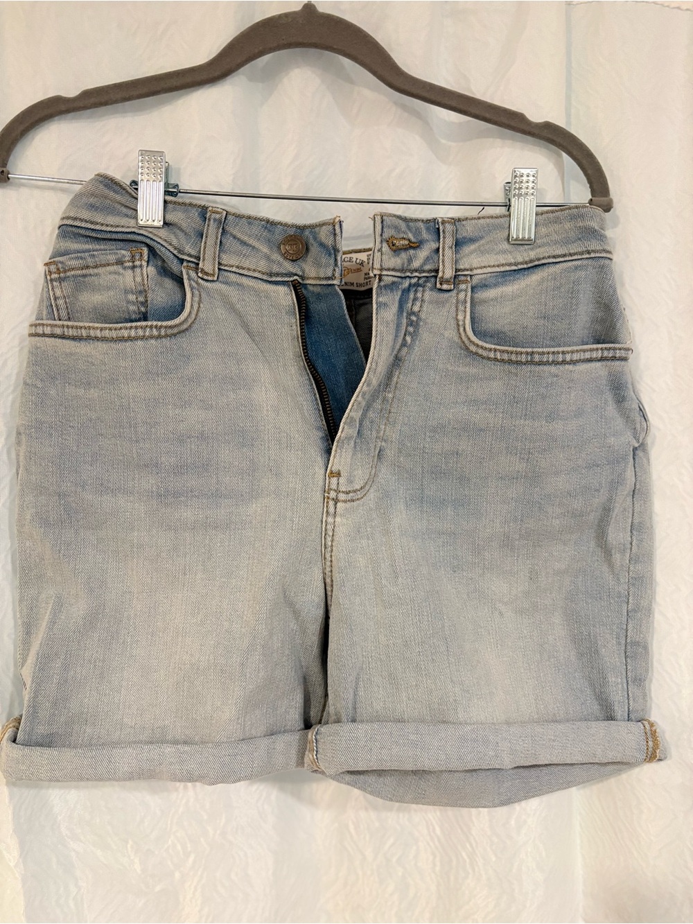 Fat Face Light Wash Denim Shorts - Casual Rolled Hem